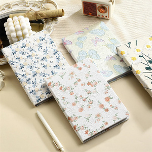 Taccuino di diario scolastico di dimensioni personalizzate con stampa floreale gratuito A5 In massa tessuto di lino tissuto con copertina rigida per taccuino - Product Image 2