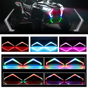 ไล่ตามสี RGB 12V RGB ควบคุมคู่ APP และรีโมทกันน้ำสีเหลืองอำพันสัญญาณไฟเลี้ยวสำหรับ Polaris RZR ATV - Product Image 5