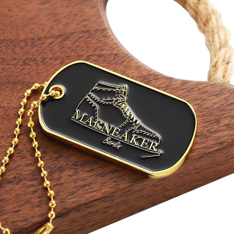 Gold plated enamel dog tag