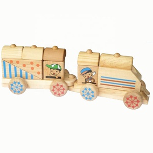Mini Educational Wooden Train <strong>Toy</strong> with Custom Logo Made From Rubber - Product Image 1