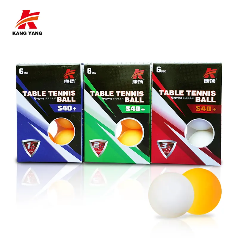 Balles de ping-pong en matériau PP 40mm 3 étoiles blanc orange/balle de tennis de table Vente en gros