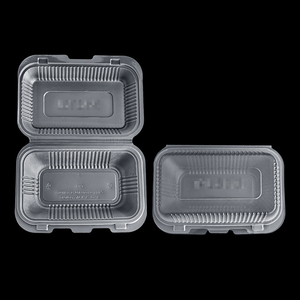 צדפה שקוף <span class=keywords><strong>Pp</strong></span> מלבן מיכל מזון CT5 CT3 8*8 9*6 אינץ' קופסת מיכל מפלסטיק עם מכסה צירים - Product Image 6