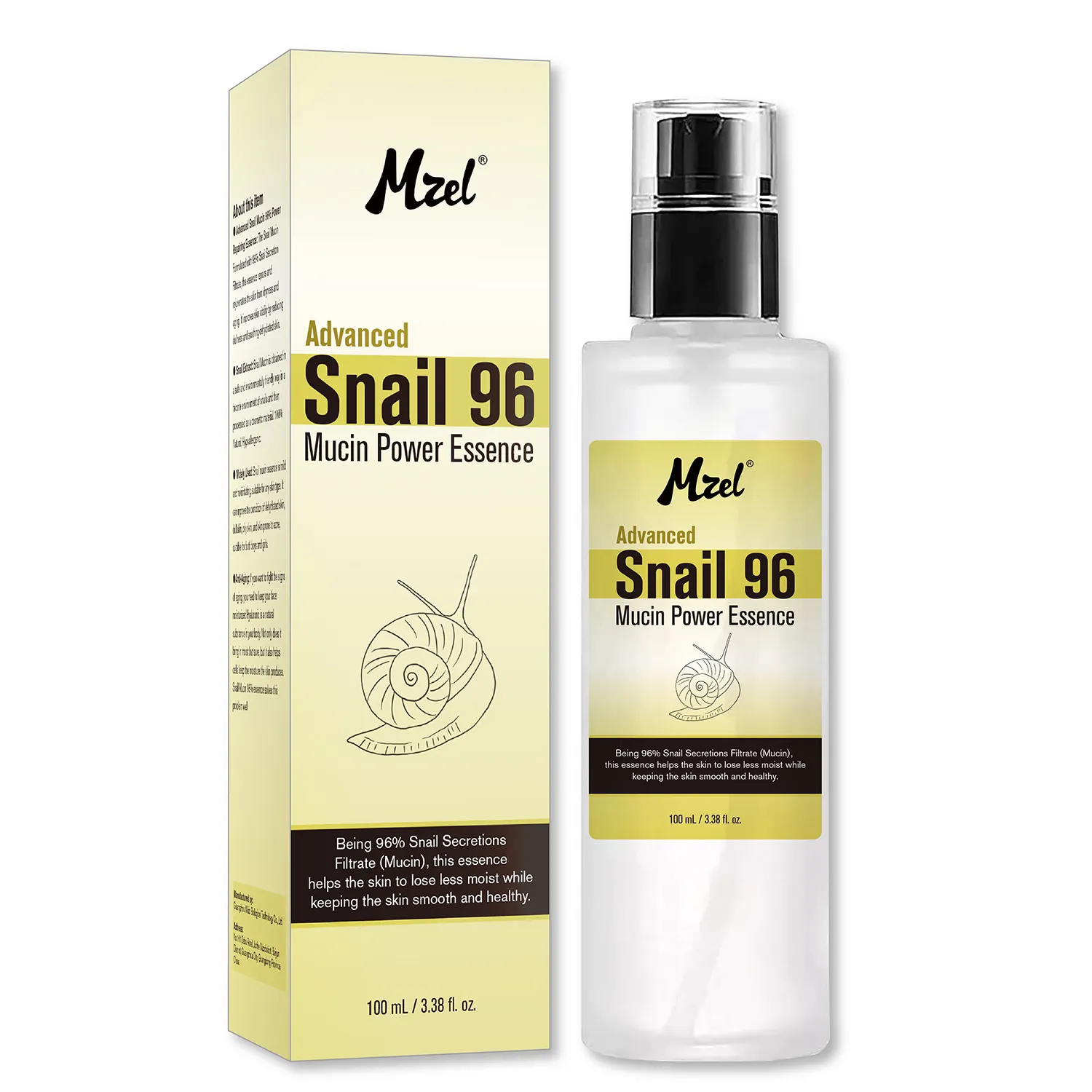 Skin Care Face Serum Advanced Snail Mucin 96% Power Repairing Essence for Dull and Damaged Skin