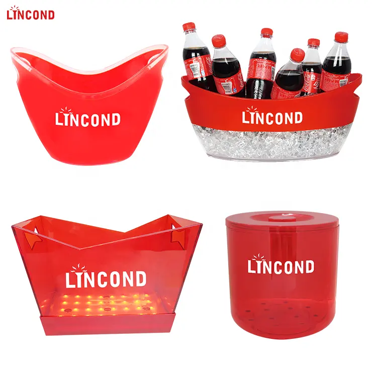 Lincond Direct Factory Popular Oval Round Beer Wine Ice Bucket LED Wine Bucket Cooler