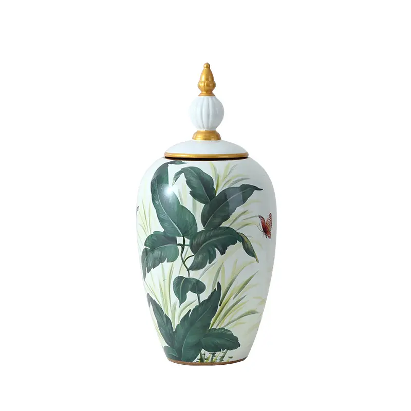 Jingdezhen çin el boyama bahar zencefil kavanoz porselen tapınak kavanoz ev dekor için