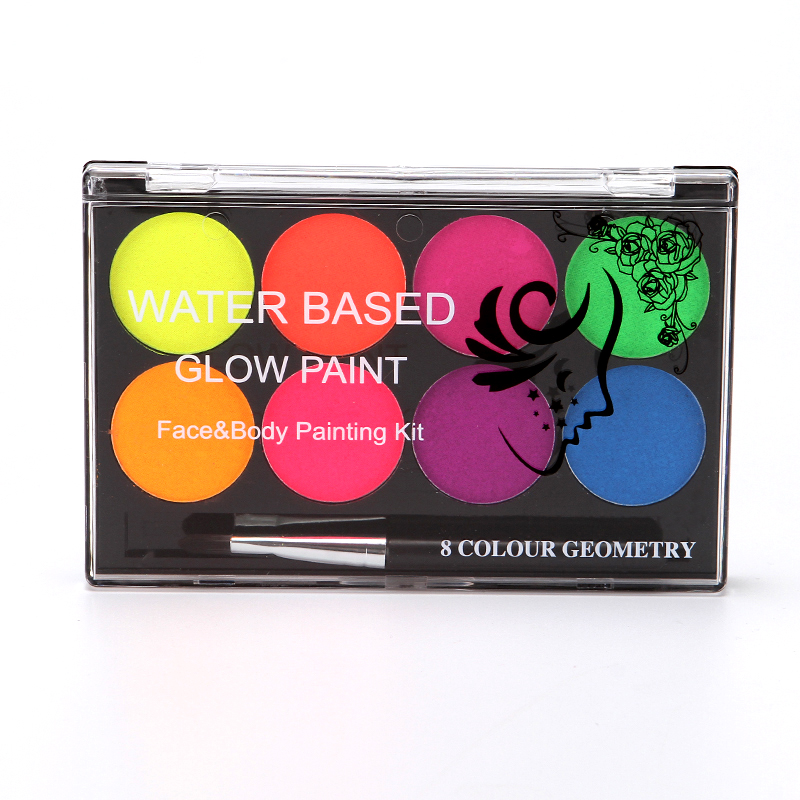 8 color glow in the dark face paint