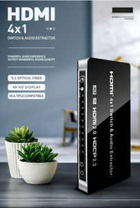 Conmutador HDMI, salida de audio HDMI a RCA óptica por 4x1 admite función ARC HDMI para otro audio doméstico - Product Image 4