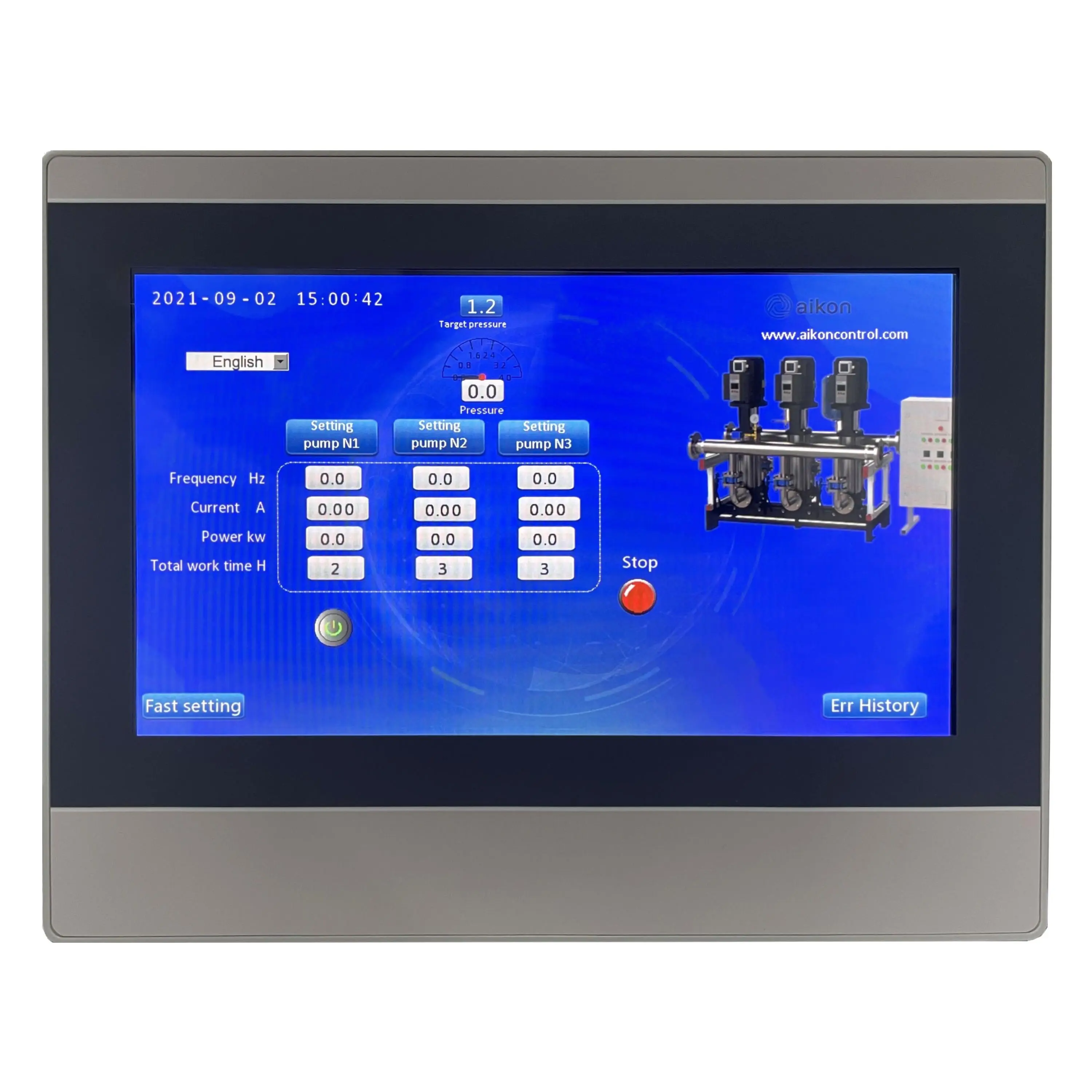 Aikon HMI-Bedienfeld Touchscreen 7 Zoll Intelligent Industrial HMI plc ALL IN ONE für die Verwendung in Wasserpumpen