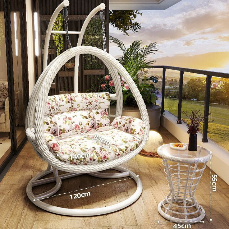Simple white-double seat and recline + tea table-9-piece set