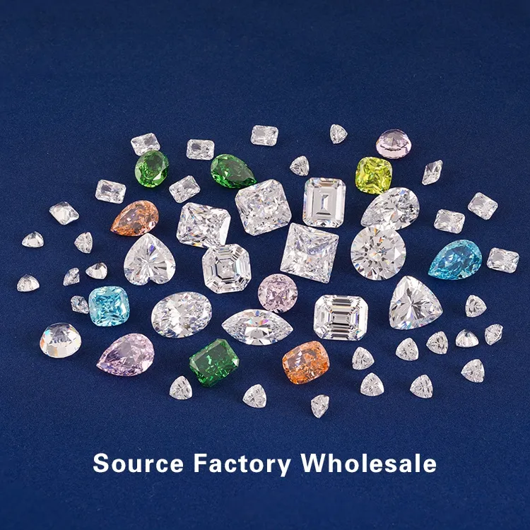 Commercio all'ingrosso della fabbrica zirconi cubici bianchi 100 pz/borsa fantasia AAA 5A sciolto in pietra CZ zircone cubico di Zirconia