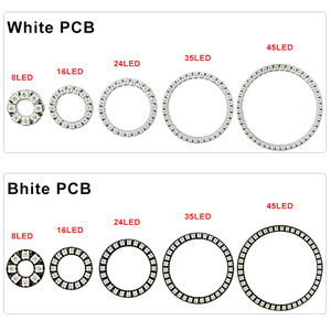 DC5V WS2812B Sk6812วงแหวน LED 5050พิกเซล RGB แบบสมาร์ทสามารถระบุที่อยู่ได้พร้อมโมดูลวงกลมสีดำขาวนำแสง - Product Image 3