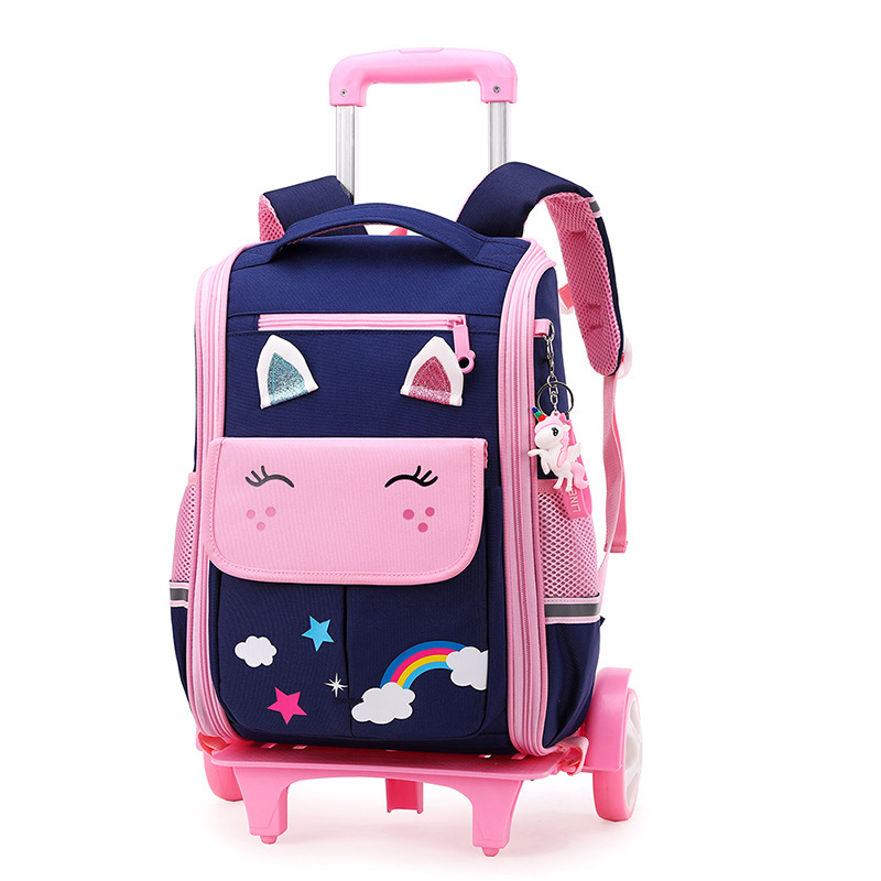 Rueda grande azul y rosa + colgante de unicornio