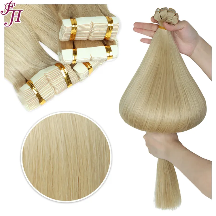 FH Fast Shipping Thick Human Hair Tape Ins 27A Color Straight Mini Tape In Hair Extensions 100% Human Hair Raw