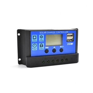 60A/50A/40A/30A/20A/10Aソーラー充電器コントローラー12V24V自動PWMコントローラーLCDディスプレイ5VデュアルUSB出力コントローラー - Product Image 3