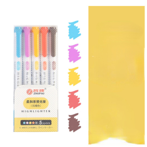 Resaltador que marca a los estudiantes con embalaje de color caramelo elegante y suave rotulador resaltador de reemplazo plano - Product Image 6