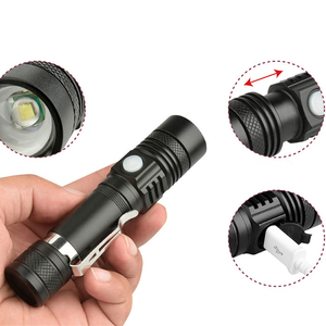 Torcia a Led RTS 800 Lumen Super Bright potente T6/l2/v6 torcia a Led Usb suggerimenti di alimentazione Zoomable Bicycle Light 18650 ricaricabile
