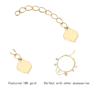 Real Gold Jewelry 18K Extender <span class=keywords><strong>Chain</strong></span>ためNecklace Bracelet 0.98 Inch