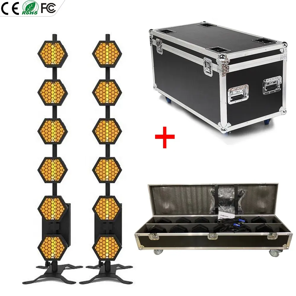 TIITEE-lámpara halógena Hexaline P2, luz Flash estroboscópica de 300W, retroiluminación, Control de píxeles, discoteca, Retro, para escenario, 6 unidades