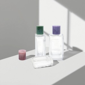 Vuoto chiaro rettangolo piatto a forma quadrata atomizzatore bottiglia di olio essenziale contenitore cosmetico 100ml bottiglie di profumo