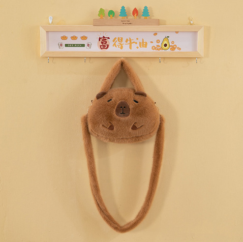 Sac bandoulière Capybara en poils de lapin