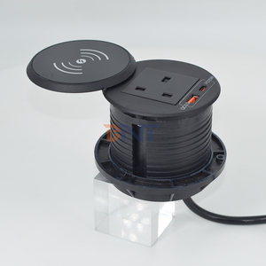 Toma de corriente con ojal USB oculta integrada redonda de múltiples capas con cargador inalámbrico - Product Image 4