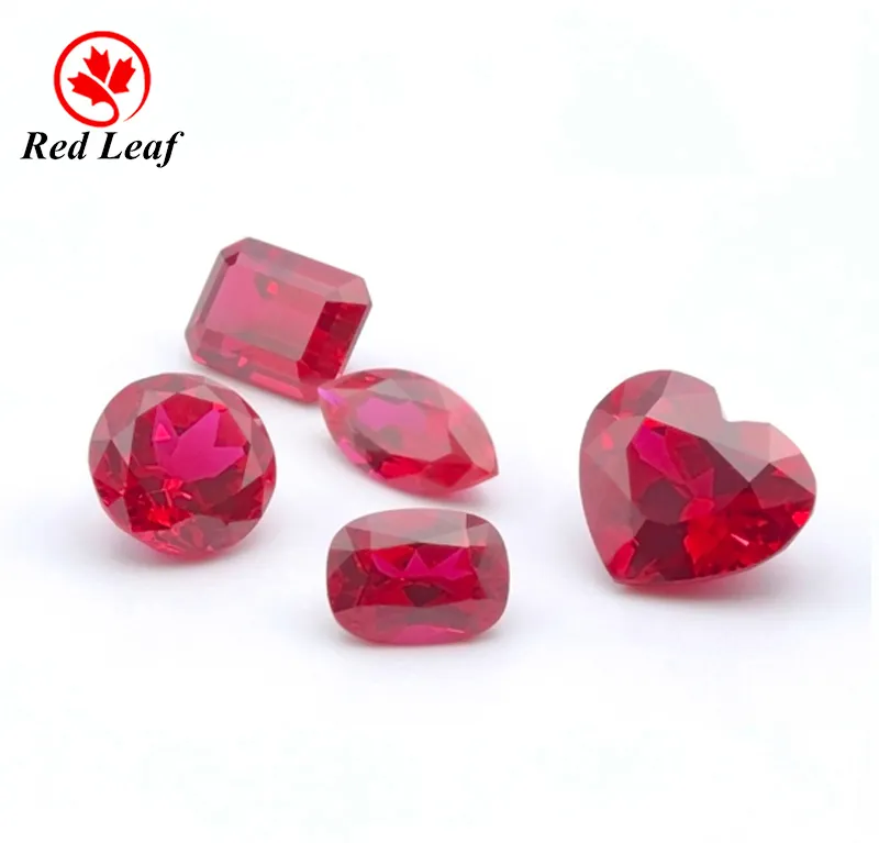 Redleaf 1 Carat Pigeon Blood Lab Grown Ruby GRC Certificate Oval Cushion Round Emerald Heart Cut Lab Created Loose Ruby