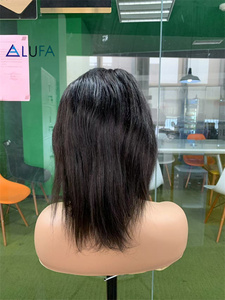 CF32 100% 人发假发全高清蕾丝假发编织直自然色黑色正面全蕾丝假发