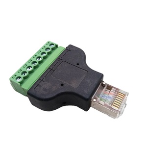 Red de cristal macho RJ45, cabezal de terminal verde, conector de cable de red, bloque de terminales, tornillo fijo, blindado, sin necesidad de - Product Image 1