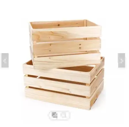 カスタムロゴ収納木製ナチュラルカラー木製ボックス包装木製ボックスクレートフルーツ用