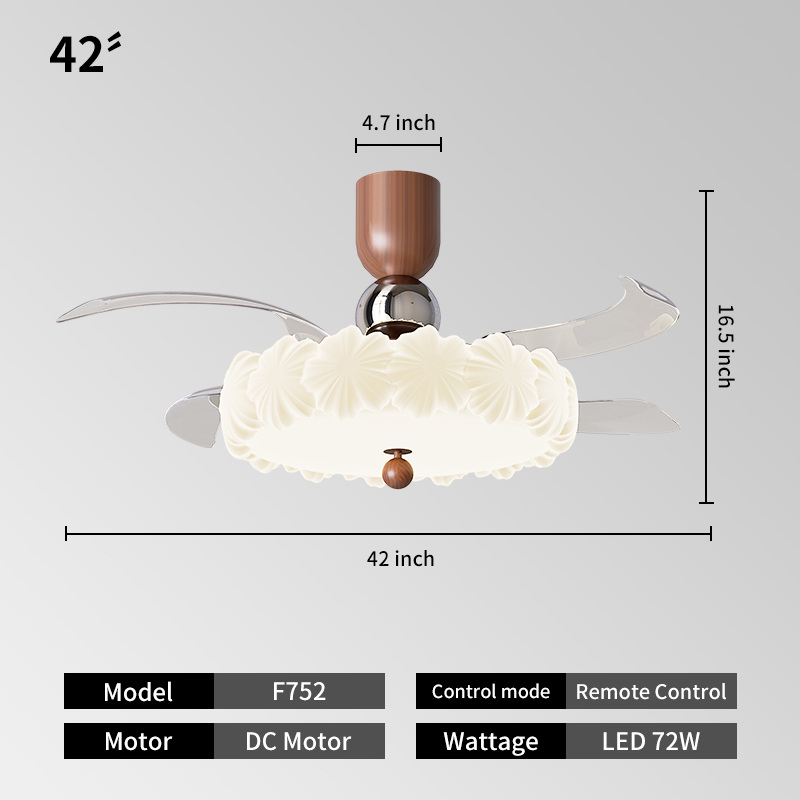 42IN-Wood-Flower-Ceiling Mount