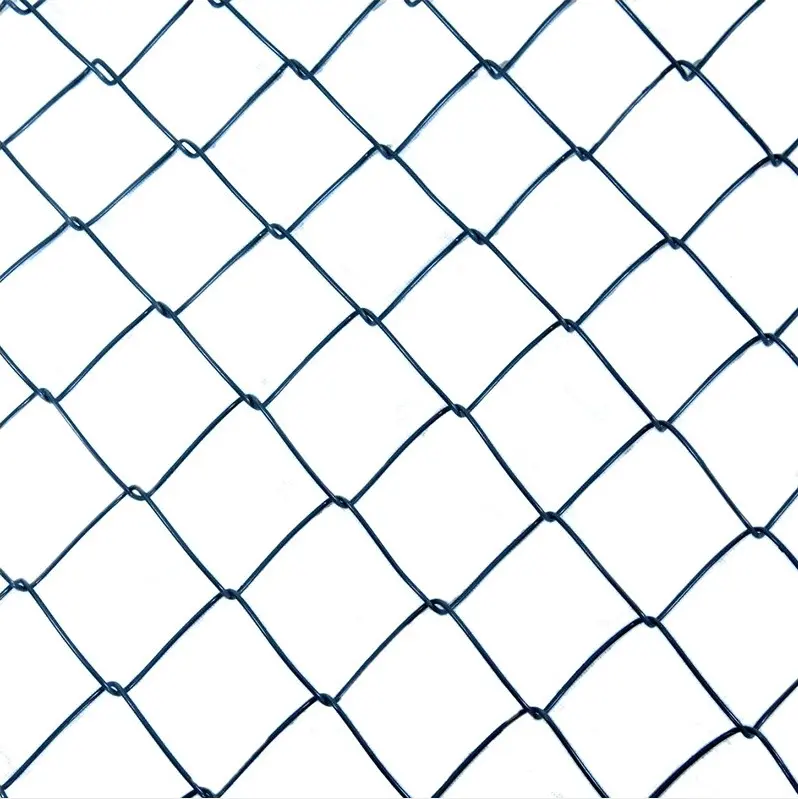 Clôture de sécurité coupure alarme autoroute garde-corps treillis métallique chaîne lien clôture métal acier Pvc enduit clôture de jardin environ 80*80mm
