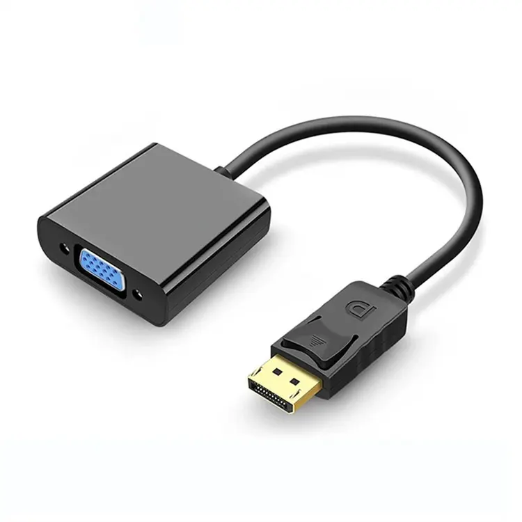 Adaptor konverter port layar 1080P DP ke VGA kabel adaptor DP laki-laki ke laki-laki VGA untuk TV kotak proyektor PC Laptop kabel DisplayPort