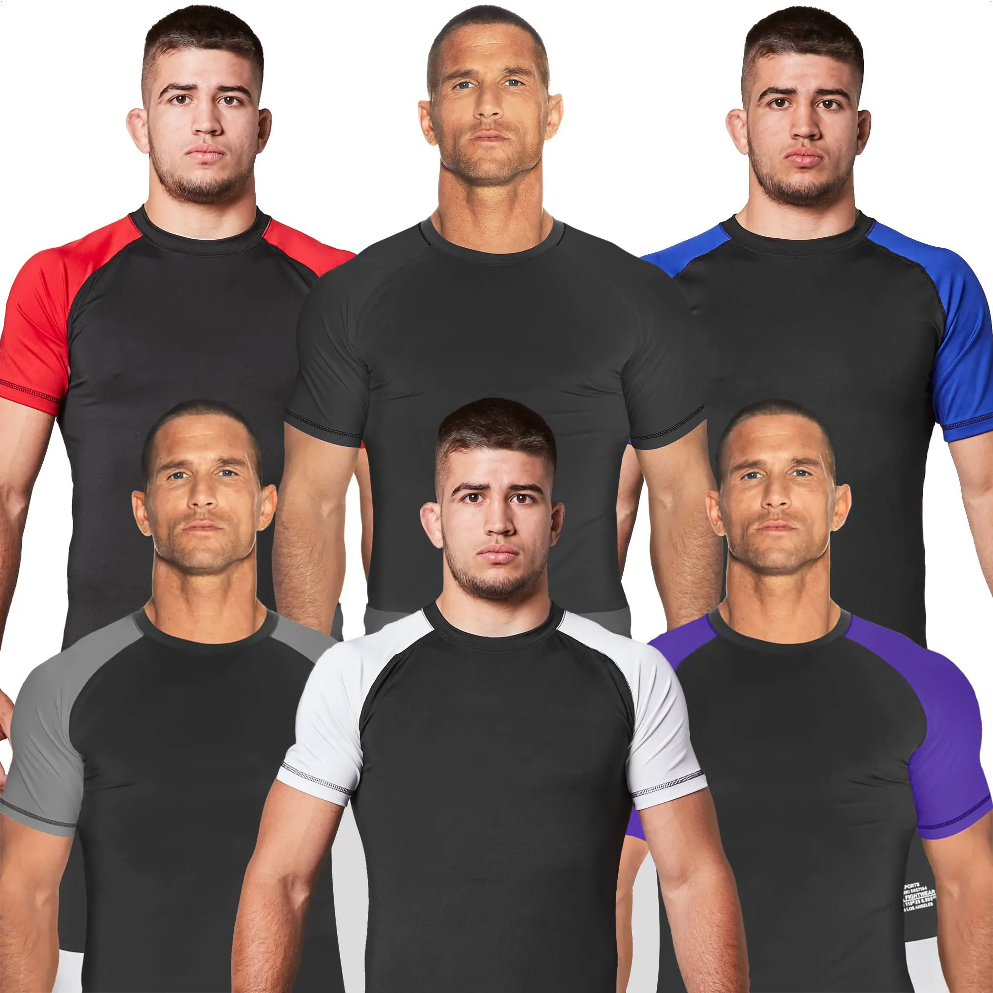 Rashguard de haute qualité à manches courtes pour hommes MMA Rashguard Bjj personnalisé imprimé Protection UV vêtements pour hommes Rash Guard