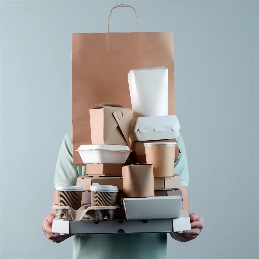 Caja de papel desechable de embalaje de comida rápida personalizada para picnic, embalaje de comida para llevar para pequeñas empresas