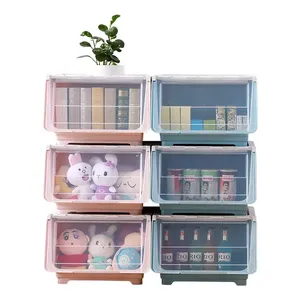 ふた付きカスタムサイズカラープラスチック収納ビン衣類収納チェストキッズおもちゃ収納ボックスビンプラスチックボックス - Product Image 2