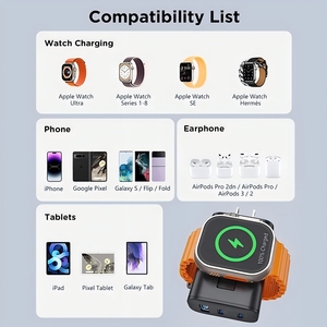 2025 yeni 45W cep telefonu USB A tip-c Apple için akıllı saat katlanabilir manyetik kablosuz şarj adaptörü hızlı şarj - Product Image 6