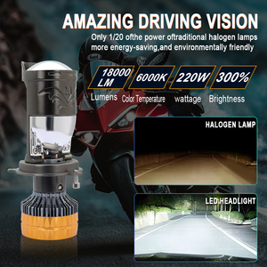 Lelanpu หลอดไฟหน้าเลนส์โปรเจคเตอร์ LED 220วัตต์, ไฟตัดหมอกสำหรับขับรถ H4กันน้ำ IP68ระบบไฟรถยนต์12V - Product Image 6