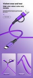 New 3A Super Fast Charging Braided <strong>2</strong> <strong>in</strong> <strong>1</strong> 60W Data Cable for Android Type-C for Mobile Phone Samsung Earphone <strong>in</strong> 2m 3m Length - Product Image 3