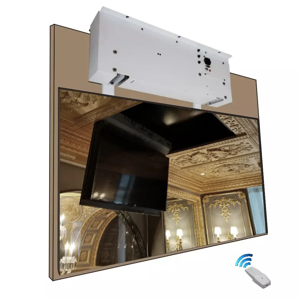 Motorizzato flip-down soffitto supporti tv con telecomando di controllo completamente TV nascondere nel soffitto ascensori