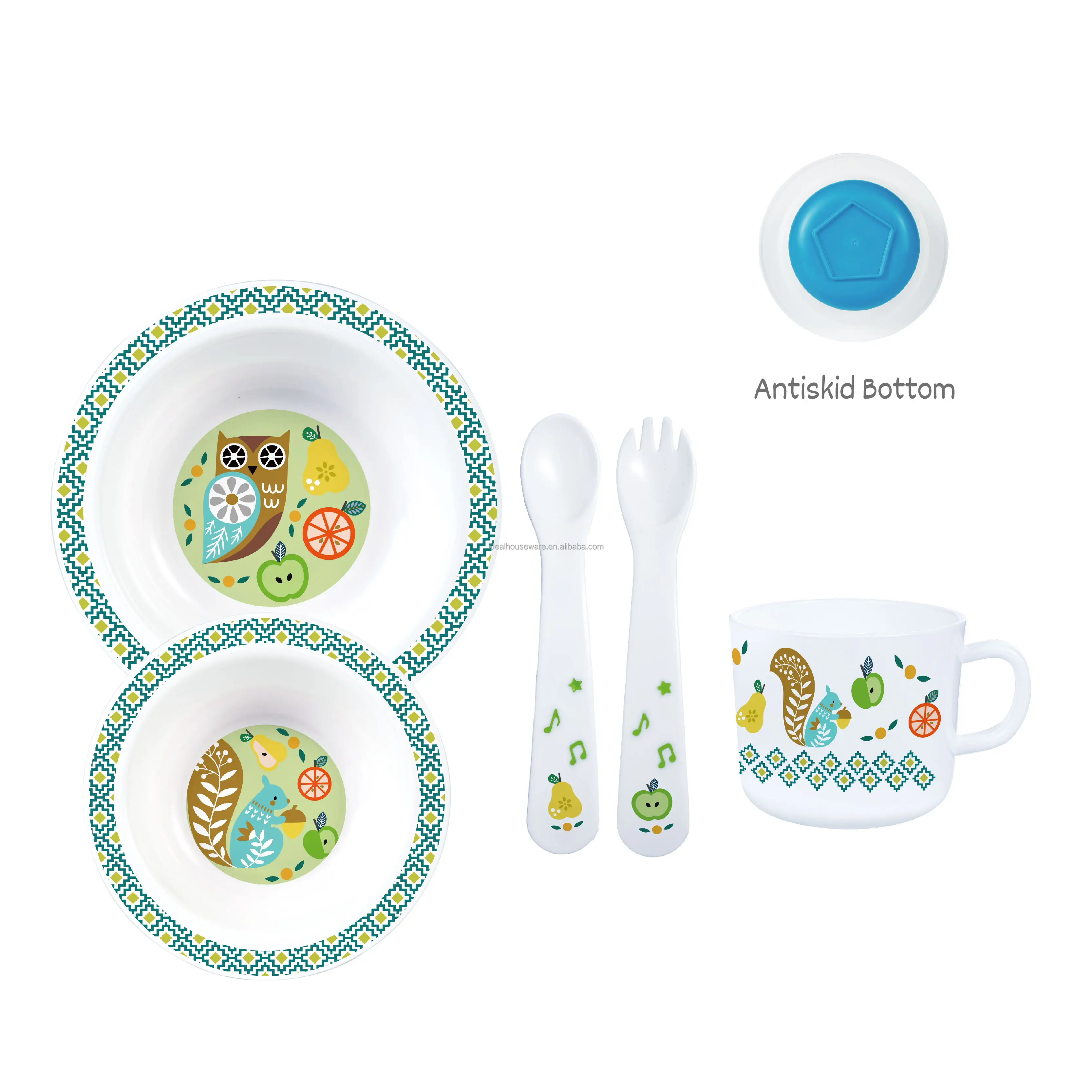 BPA Free Baby Fütterung sset PP Baby Cup Plastiks chale Geschirrset