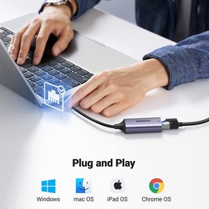 UGREEN CM199 USB C a Ethernet adattatore Gigabit RJ45 a USB 3.0 tipo C Ethernet LAN adattatore di rete - Product Image 5