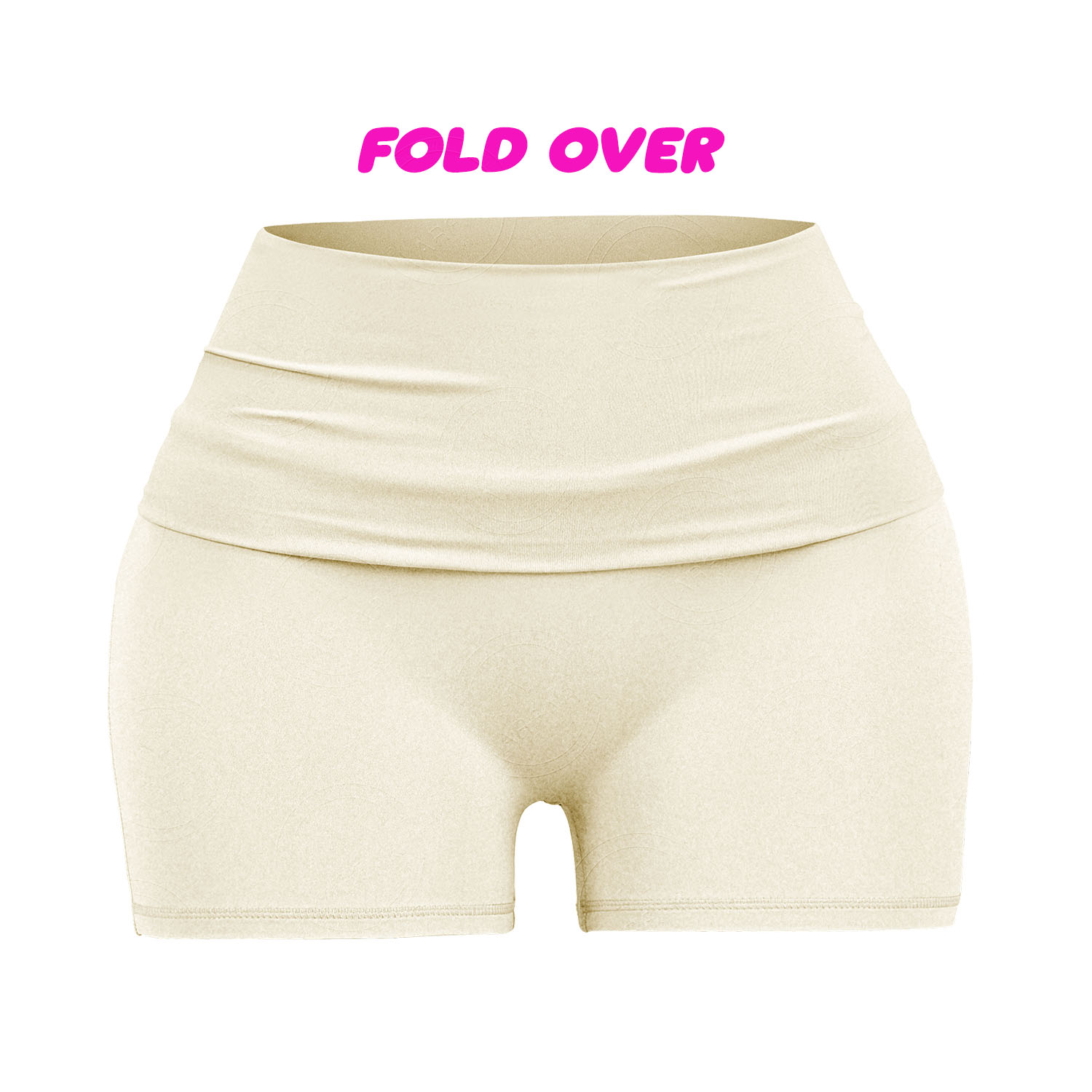 Pantalon court beige à revers