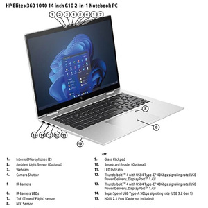 İş için akıllı güç ve performans HP Elite x360 1040 G10 Intel 13th Gen işlemciler 32GB çift kanallı LPDDR5 - Product Image 2
