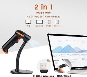 Tera 2D Barcode Scanner revopoint Wireless & Wired PDA escáner de código de barras 1D 2D QR Lector de código de barras de mano con soporte Modelo - Product Image 5