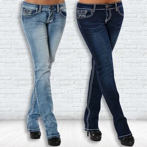Trung Quốc nhà máy bán buôn giản dị Skinny Jeans vải Giữa eo rắn mô hình quần bút chì Womens denim Femme Denim - Product Image 5