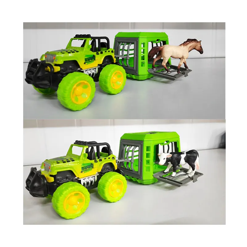 Animale modello di auto scorrevole gabbia inerzia attrito veicolo giocattolo camion