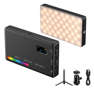 Taşınabilir C tipi şarj edilebilir lityum pil fotoğraf aydınlatma APEXEL APL-FL07 küçük RGB tam renkli fotoğraf led dolgu ışığı - Product Image 2