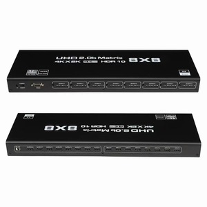 2025 Werkseitig 4K für HDMI Matrix 8x8 8-In 8-Out HDMI 2.0b HDCP 2.2 Switch Splitter Konverter mit Remote 4K 60Hz RGB Down scaler RS2