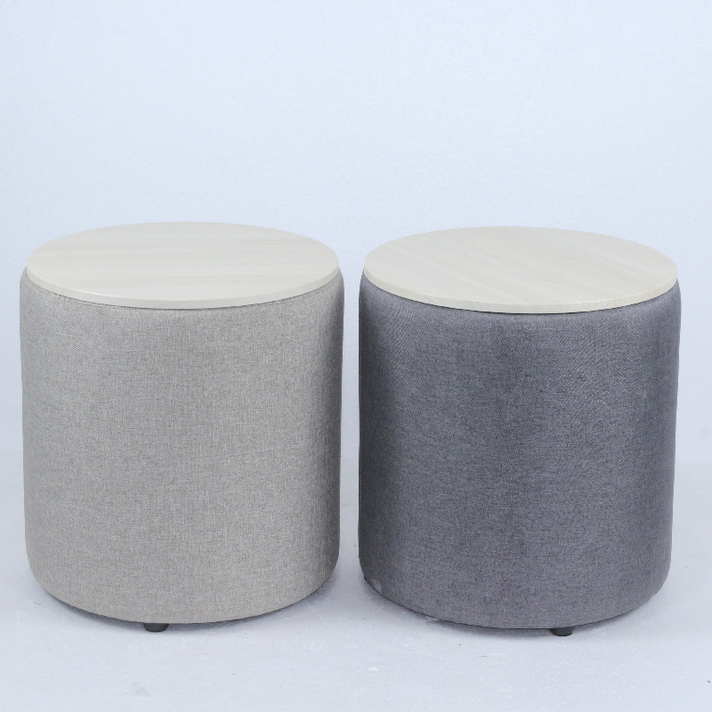 Factory price hot wholesale high end linen Wood lid storage ottoman
