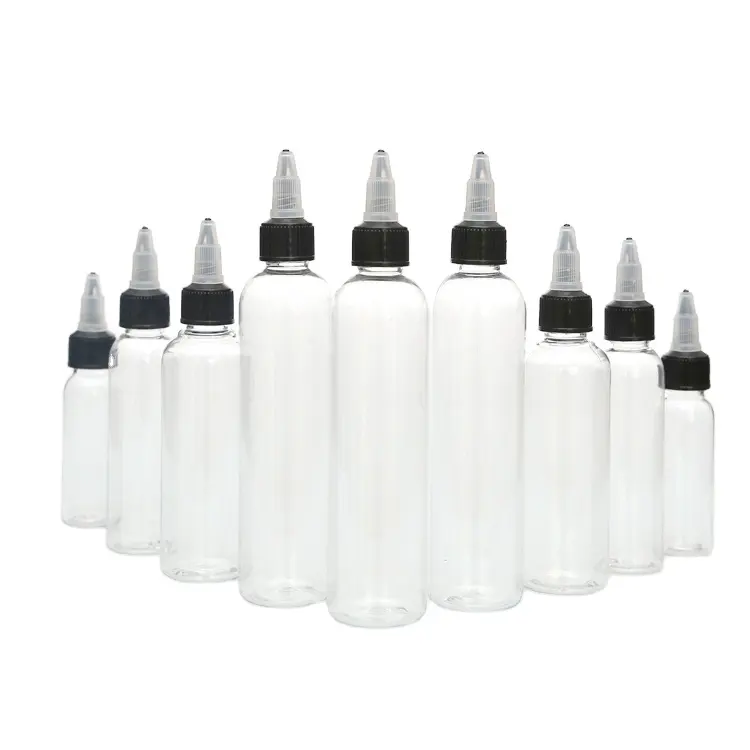 Lebensmittel qualität 60ml Quetsch flasche PET-Kunststoff öl applikator 100ml Twist Cap Kosmetik flaschen 120ml für Haaröl